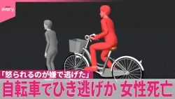 【自転車でひき逃げか】83歳女性死亡  ｢怒られるのが嫌で逃げた｣