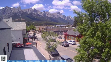 Canmore - Main Street - Rundle Mountain